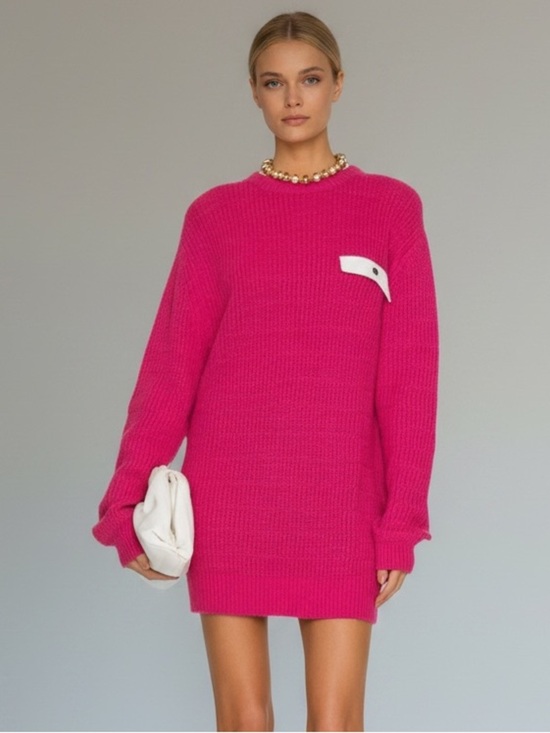 SER.O.YA Sweaters - NWT SER.O.YA Valentina Oversized Women’s Fuchsia Sweater Size L